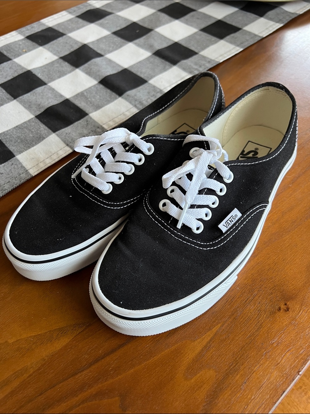 Vans Black Canvas Low-Top Sneakers with White Accents